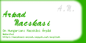 arpad macskasi business card